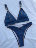 Sexy Denim Bikinis 2025 Brazilian High Cut Bikini Female Swimsuit Women Swimwear Two-pieces Bikini Set Bathing Suit Swim Lady