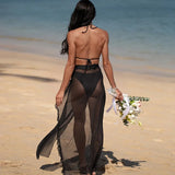 3D Flowers Ruffled Halter Long Skirt Bikini Women Swimwear Female Swimsuit Three-pieces Bikini Set Bathing Suit Swim Beach Wear