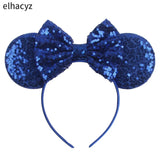 2025 Chic Disney Embroidery Sequin Minnie Ears Headband DOT Bow Hairband Girls Women Party Head Wear Kids DIY Hair Accessories