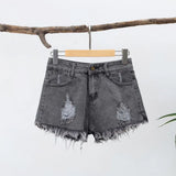 Summer Stretchy Hot Short Pants Women's High Waisted Cut Off Denim Shorts Ripped Distressed Frayed Hem Jeans Shorts
