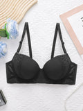 Women's sexy embroidered lace lingerie with steel rims adjustable shoulder straps breathable and comfortable fit bra B6084