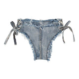 DEKA Women's Bandage Denim Bikini Set Summer New Jeans Shorts Swimwear Bra Beach Play and Bar Nightclub Swimsuit