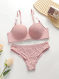 Hot selling solid color 2-piece underwear set multi-color daily four season Bra set comfortable to wear sexy Lingerie 2611