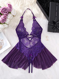 Womens Lace Bodysuit Halter Soft Comfortable Underwear