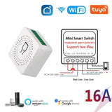 16A MINI Wifi Switch DIY Smart Home 2-way Control Relay Smart LIfe APP Control Remotely Timer Works With Alexa Google Home Alice