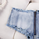 Summer Sexy Hotpants Women's Elastic Low Waist Denim Shorts Female Streetwear Club Bra Sexy Mini Jean Hot Pants Charming 13O1