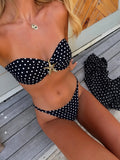 Sexy Bandeau Bikini Set 2026 Women Coffee Starfish Ornament Push Up Thong Swimsuit Brazilian Beach Bathing Suit Micro Swimwear