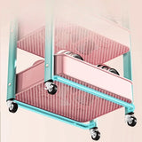Foldable Multi Tier Rolling Trolley Organizer Cart Kitchen Home Bedroom Books Snacks Portable Storage Cart Wheels Furniture