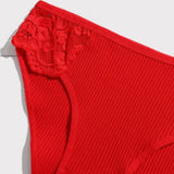 4Pcs/Set Cotton Panties Women Low Rise Briefs Breathable Underwear Solid Color Lace Trims Panty Female Underpants Sexy Lingerie