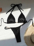 S- XL Leopard Halter Mini Micro Thong Bikini Women Swimwear Female Swimsuit Two-pieces Bikini Set Bather Bathing Suit Swim V5207