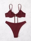 2026 Push Up Bikini Women Tie Front Swimsuit Sexy Underwire Swimwear Female Bathers Bathing Swimming Swim Suit Summer Beachwear