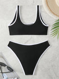 2026 Solid Sporty Two Piece Bikini Swimsuit Women Swimwear Female Bathers Bathing Swimming Swim Suit Beachwear
