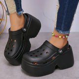 Soft Chunky Heels Sandals Women Fashion Closed Toe Platform Sandals Woman Summer Solid Color Non-Slip Beach Casual Sandalias