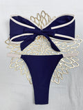 Sexy Bandeau Bikini Set 2026 Women Coffee Starfish Ornament Push Up Thong Swimsuit Brazilian Beach Bathing Suit Micro Swimwear