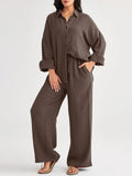 2026 Spring and Summer Casual Suit New Fashion Suit Loose Casual Top Wide Leg Pants Two-piece Set for Women