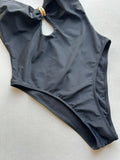2026 New Summer Women Sexy Hollow Out One-piece Suit Swimwear Bodysuit Ring Decor Swimsuit High Waist Push Up Monokini Beachwear