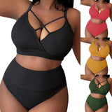 Plus Size Swimsuit Women Big Breast Bikini Set 2024 Sexy Two Pieces Bikinis High Waisted Swimwear Brazilian Bathing Suit