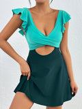 2026 Sexy Ruffle Swimsuit One Piece Hollow Swimwear Women Bathers Bathing Swimming Swim Suit Female Beachwear