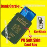 Moroccan Morocco Map Passport Card Holder Case For ID Clips Credit Bank Subway  Sleeves Storage Bag PU Leather Keychain