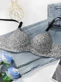 Women's Sexy One-piece Bra With Small Floral Patterns Without Steel Rings Gathered Push Ups Daily Comfortable Underwear A5033