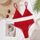 5 Colors Sexy Bikini Women Solid High Waist Swimwear Swimsuit Bikinis Set Ribbed Bathing Suit Female Maillot De Bain Femme 2026