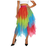 Women's Layered Rainbow Tulle Skirt Dance Tulle Tutu Skirt For Clubwear Carnival Party Skirts Fairy Asymmetrical Layered Faldas