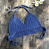 S - XL 9 Colors Crochet Knitted Bikini Top Female Swimsuit Women Swimwear Bather Bathing Suit Swim Hollow Out Beach Top V4194