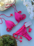 Adjustable Bandage Bikini Set 2023 Swimwear Swimsuit Woman Sexy Bathing Suits Solid Bikinis Triangle Female Summer Beachwear