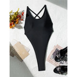 Extreme String Mini Micro Thong Cross Back Women Swimwear One Piece Swimsuit Female High Leg Cut Bather Bathing Suit Swim V7876