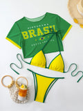 3 Pieces Brazilian Thong Bikinis 2026 Women Trikini Swimwear Female Halter Triangle Swimsuit & Tops Bathing Swimming Swim Suit