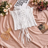 Toucheart Hot Girl Suspender Sexy Top with Fishbone Corset Intimate Hollow See-through Lace Classic Romantic Retro Palace Corset
