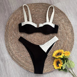 Push Up Solid Patchwork Bikini 2023 Sexy Women Swimsuits Female Swimwear Micro Bikini Set Brazilian Biquini Beachwear Swim Suit