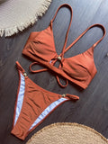 2026 Cross Back Hollow Out Bikini Women Swimsuit Female Swimwear Two-pieces Bikini Set High Cut Bather Bathing Suit Swim Lady