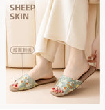 Breathable Indoor Linen Slippers For Women Men Home Floor Shoes Chinese Style Emrobidery Anti-slip Couples House Bedroom Slides