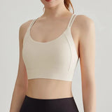 Women's yoga sports bra, integrated color blocking design with buckle sports bra