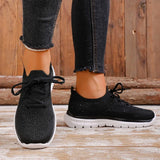 Breathable Mesh Sports Flat Shoes Women Plus Size 43 Slip On Knitted Platform Sneakers Woman Comfortable Soft Sole Running Shoes
