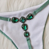 2 Colors Sexy Bikini Women Shiny Fabric Crystal Diamond G-string Swimwear Swimsuit Bikinis Set Bathing Suit Bikini Luxe Female