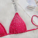 2026 New Sexy Bikini Women Rhinestones Swimwear Swimsuit Halter Bikinis Set Bathing Suit Beach Bikini Luxe Maillot De Bain Femme
