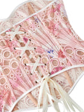 European and American waist cinching jacquard court corset abdominal and chest support tight fitting shapewear bone suit summer