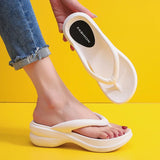 Thick Sole Wedges Flip Flops For Women 2025 Summer Clip  Platform Sandals Woman Non-slip Beach Slippers Girls Outdoor Slides