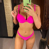 Sexy Underwired Bra Cup High Leg Cut Bikini Women Swimwear Female Swimsuit Two-Pieces Bikini Set Bather Bathing Suit Swim V3151