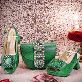 doershow Italian Shoe and Bag Set New 2024 Women Shoes and Bag Set In Italy YELLOW Italian Shoes with Matching Bag Hgv1-2