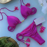 Adjustable Bandage Bikini Set 2023 Swimwear Swimsuit Woman Sexy Bathing Suits Solid Bikinis Triangle Female Summer Beachwear