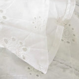 Lace up embriodery white summer dress women hollow out beach short dress puff sleeve ruffle ruched bodycon mini dress vestidos