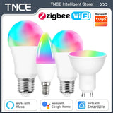 TNCE Tuya gu10 E27 E14 WIFI or Zigbee, Dimmable Light LED lamps 2700-6500k Bulb, Smart Life, Voice With Alexa Google Home alice