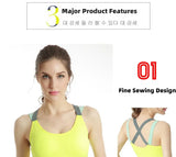 Sports Bra Women Patchwork Cross Back Straps Jogging Gym Crop Top Female Tops Fitness Yoga Shockproof Vest Sport Bras for Women