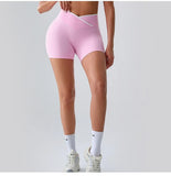 Sports Shorts Cross Waist Women Shorts Women Cycling Jogging Fitness High Waist Push Up Gym Shorts Leggings Women Yoga Clothing
