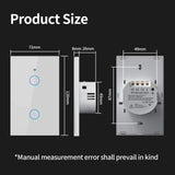 TNCE Tuya US WiFi or zigbee Smart Wall Switch 1/2/3/4 Gang Wire Touch Sensor LED Light Switches Smart Home Alexa Google Home
