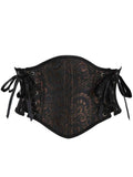 Retro Palace Jacquard Side Zipper Body Shaping Tight Waist Fishbone Side Lace Outer Wear
