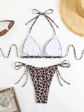 2026 Halter Triangle Bikinis Printed Swimsuit Women Sexy String Swimwear Female Bathers Swimming Bathing Swimming Swim Suit